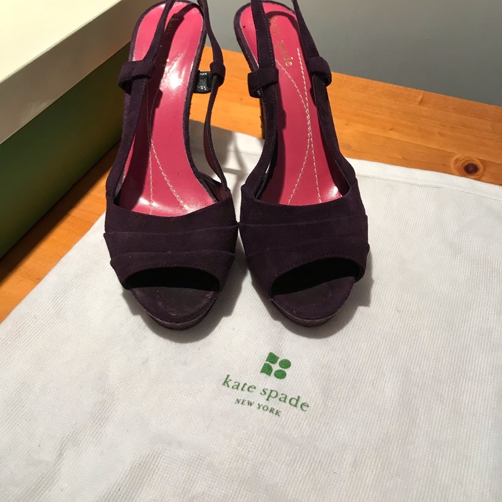Kate Spade plum suede high heels size 6.5 women